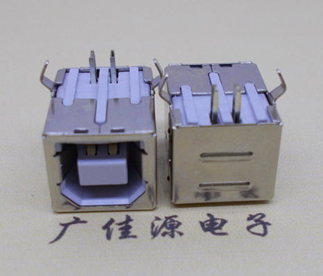 龙岩USB BF90度母座 打印机接口 卧式插板DIP白胶