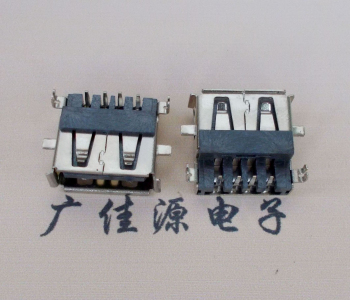 龙岩AF USB母座90度 DIP沉板3.9/4.9 耐高温有卷边