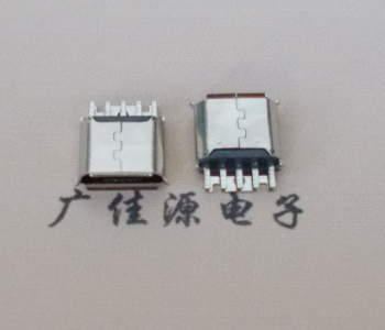 龙岩Micro USB母座 防水接口焊线夹板式悬空翻边