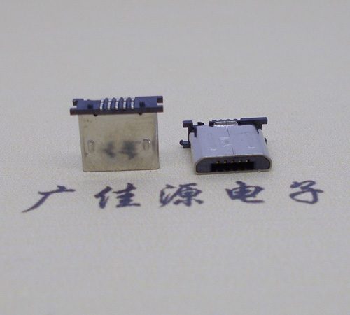 龙岩MICRO USB 5P公头短体5.6mm立贴带柱无卡勾