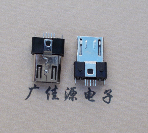 龙岩MICRO USB 5P公头B型SMT贴板带柱
