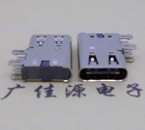 龙岩侧插USB3.1接头座子.90度type-c母座.6p侧插连接器