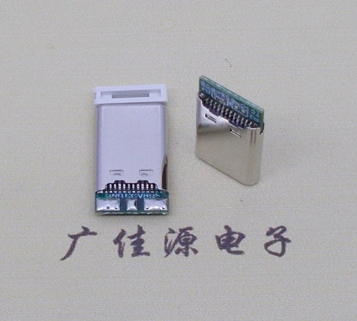 龙岩USB TYPE-C24P公头带PCB板三个焊点 外壳拉伸式单充电款