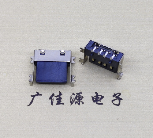 龙岩薄胶芯母座 USB2.0卧式贴板A母10.0短体尺寸