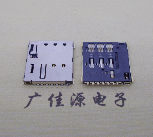 龙岩NANO SIM 自弹式卡座 1.37H 带CD测试7Pin 手机卡座连接器
