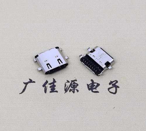 龙岩type c16pin沉板接口.双排插板母座.16p端子镀金30U