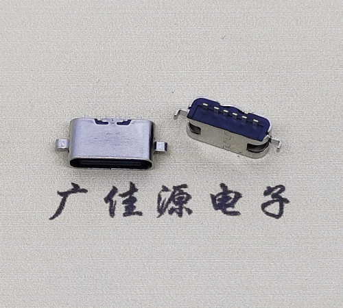 龙岩type c6p母座接口 沉板0.8mm 两脚插板引脚定义  